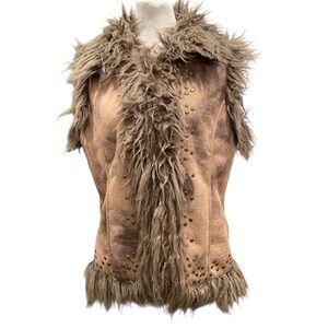 Montanaco M Tan Faux Fur Suede Vest – Boho Festival